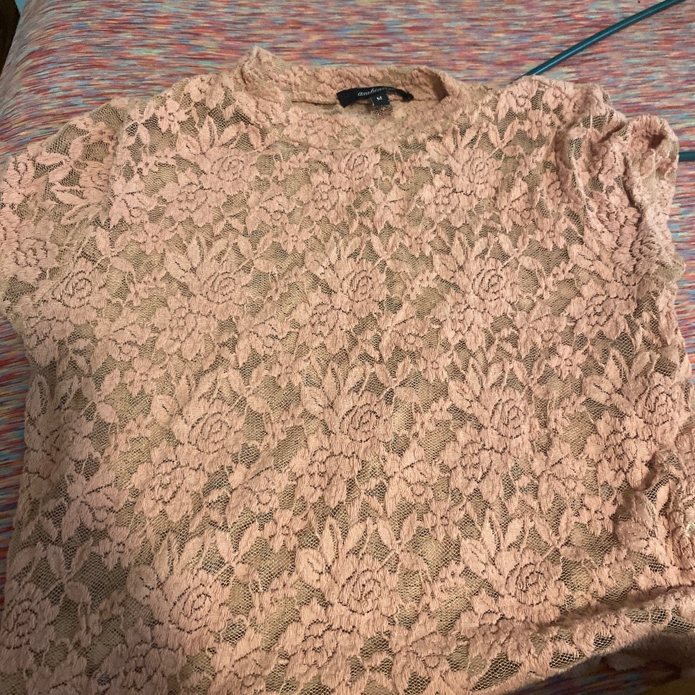 Pink lace shirt